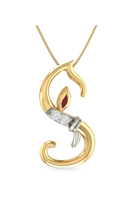 PC Jeweller Ganesha S 18 kt Gold & Diamond Pendant without Chain