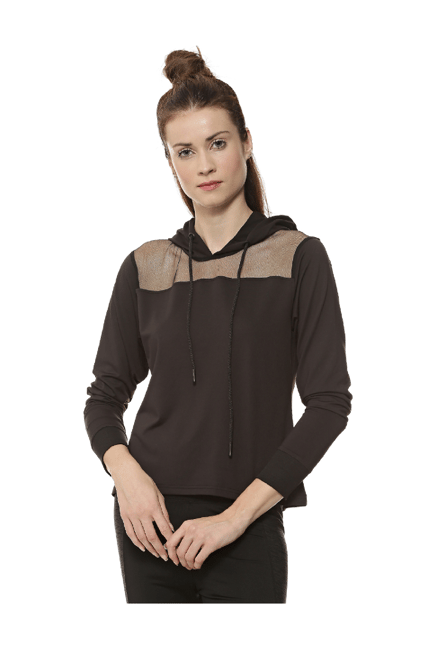 Campus Sutra Black Full Sleeves Sports Jacket