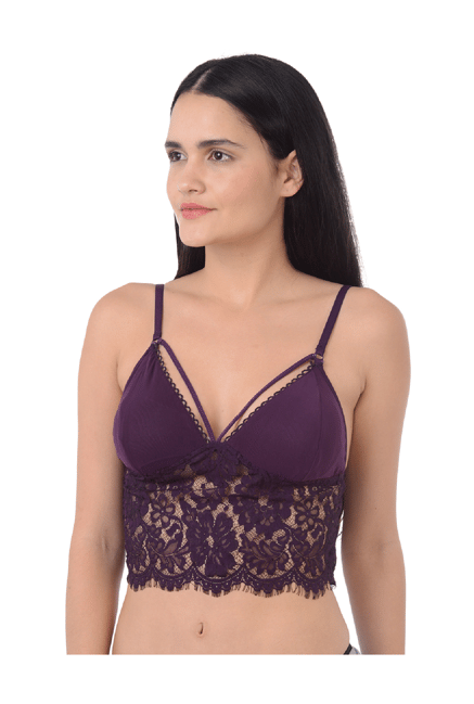 Buy Da Intimo Purple Non Padded Non Wired Bra (32Ddd) Online