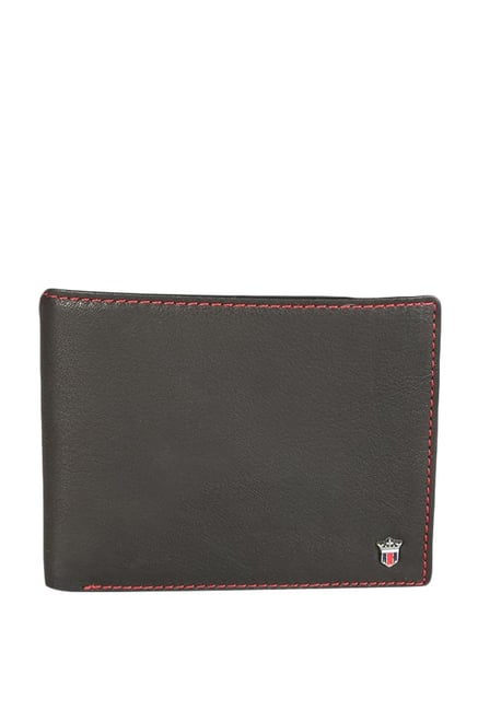Buy Louis Philippe Black Solid Bi-Fold Wallet For Men At Best