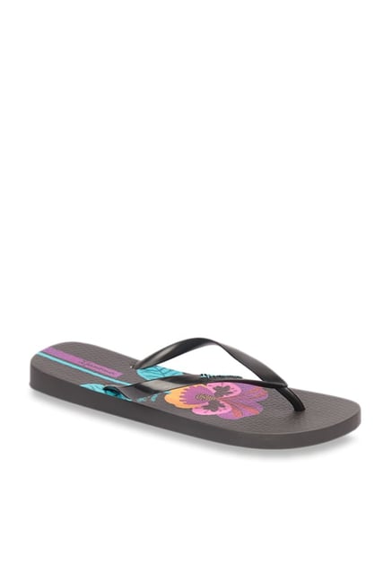 Ipanema Botanical Fem Black & Purple Flip Flops