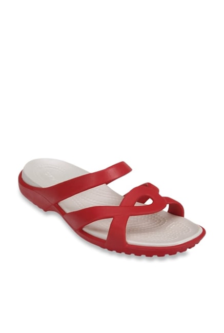 red casual sandals