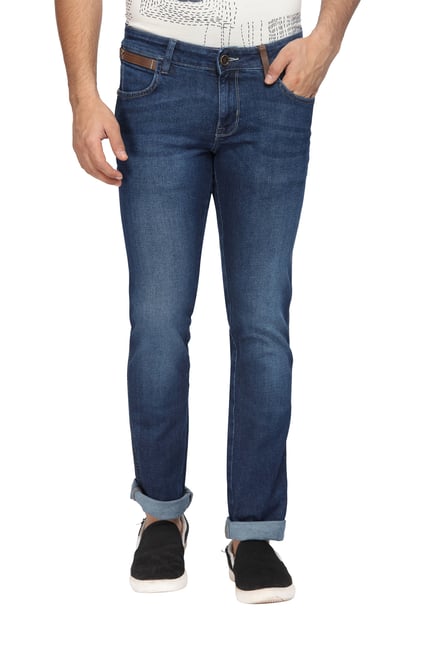 wrangler dark blue jeans