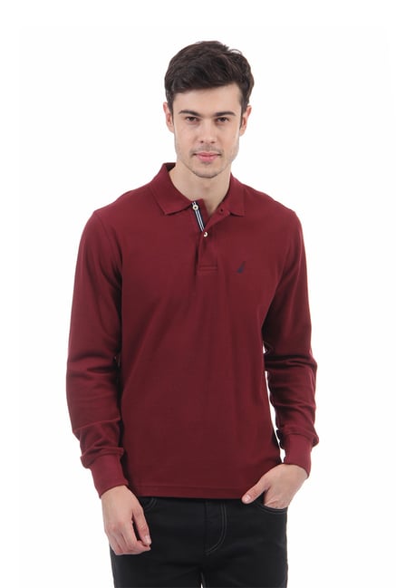 Buy Nautica Maroon Regular Fit T Shirt for Men Online Tata CLiQ