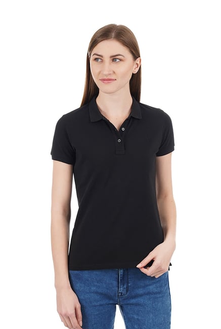 Pepe Jeans Black Cotton Regular Fit Polo T-Shirt