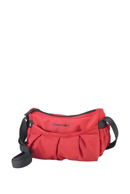 red sling bag