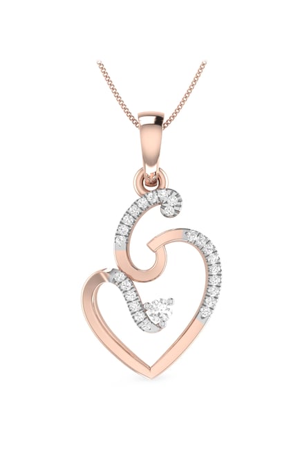 Buy Pc Jeweller G Heart 18 Kt Gold Diamond Pendant Without Chain Online At Best Prices Tata Cliq