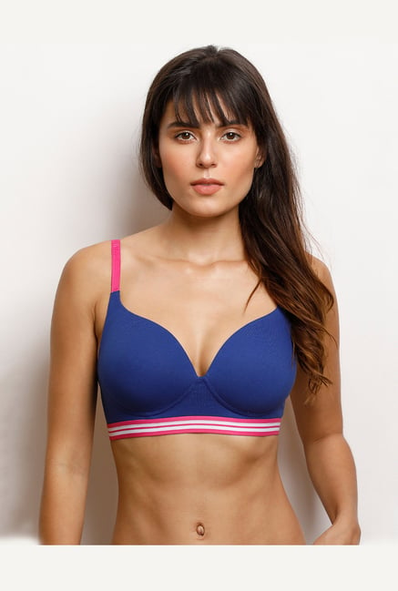 Zivame Blue Non Wired Padded T-Shirt Bra Price in India