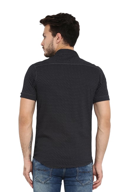 Buy Mufti Black Printed Half Sleeves Shirt for Men Online @ Tata CLiQ