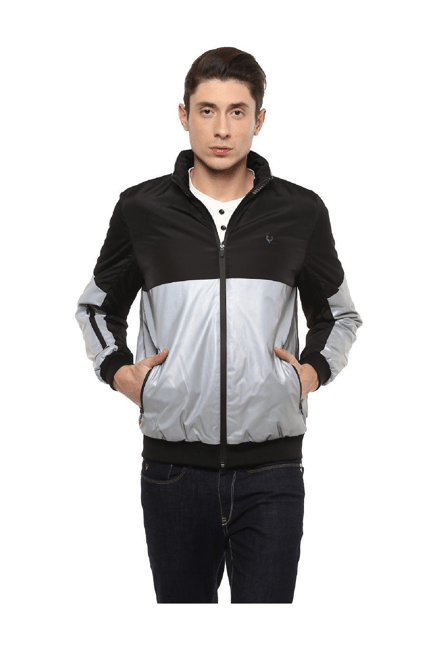 allen solly panelled hooded jacket