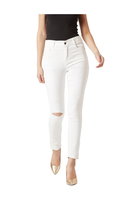 Miss Chase White Cotton Skinny Fit Jeans-picture-22