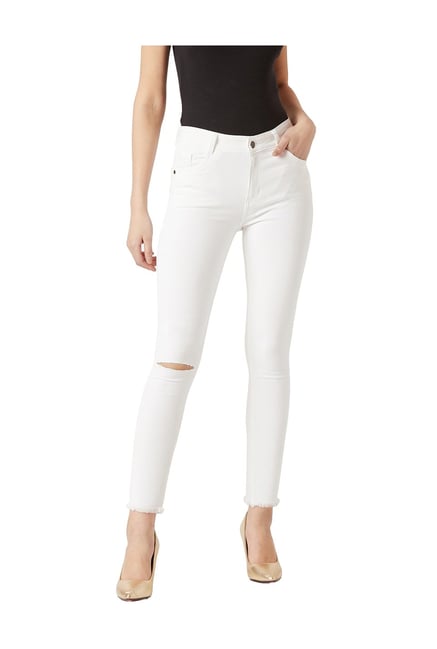 Miss Chase White Cotton Skinny Fit Jeans-picture-17