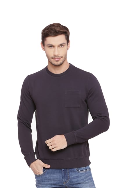 Buy Basics Dark Grey Crew Neck Sweater for Men's Online Tata CLiQ