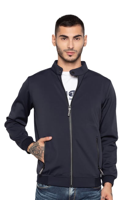 banded collar jacket