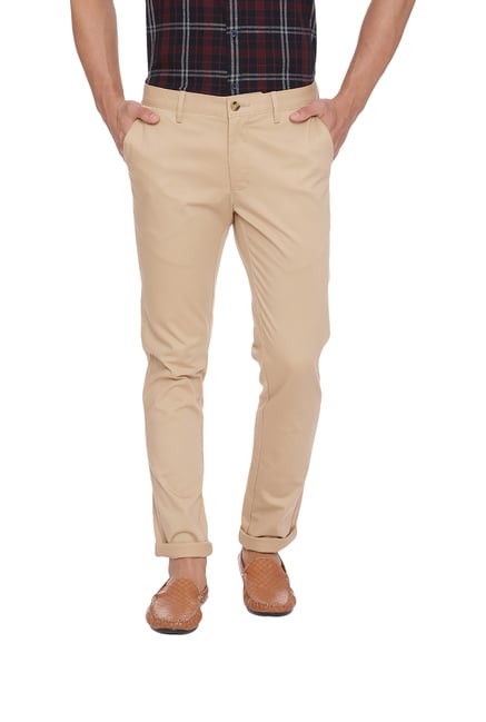 Buy Basics Brown Tailored Fit Flat Front Trousers for Men's Online @ Tata  CLiQ