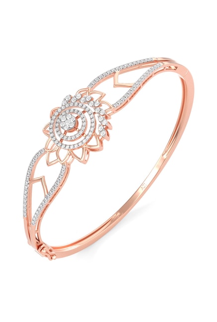 Kalyan Jewellers  Minimalistic in design this natureinspired diamond  bangle is the perfect pick for your everyday work look Pair it with a  statement ring and you are partyready in a jiffy 