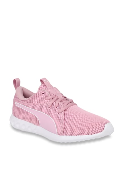 pale pink running shoes