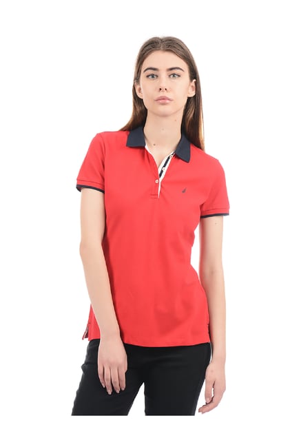 Nautica Brand Nautica T Shirts Online India Buy Nautica Red Cotton