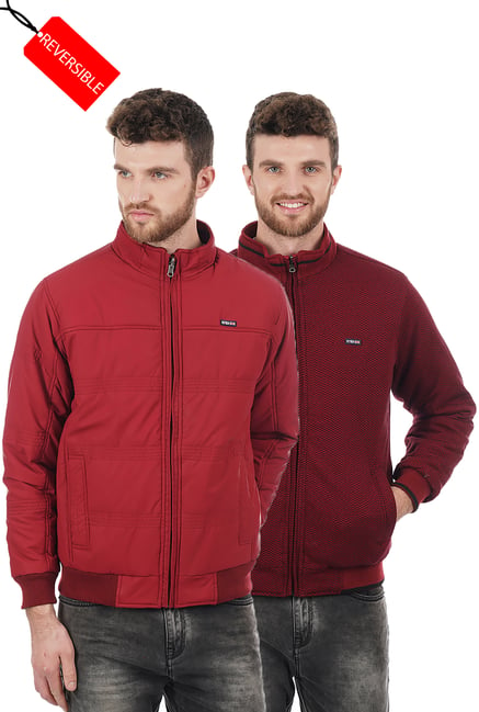 Cloak Decker by Monte Carlo Red Mock Collar Reversible Jacket