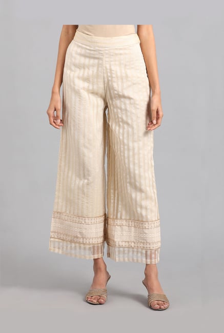striped parallel pants