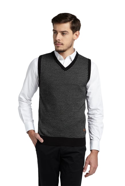 For Men Sleeveless Cardigan Monte Carlo Sweater Half Sleeve Parx