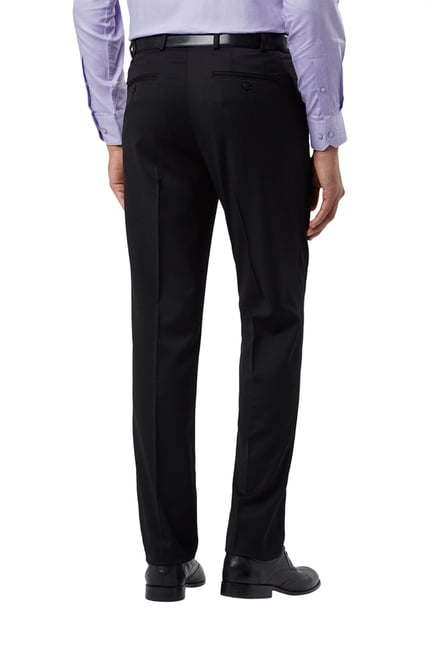 Regular Fit Solid Mid Rise Trousers