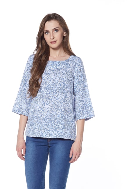 Buy Zudio Blue Floral Ivana Top for Women Online @ Tata CLiQ