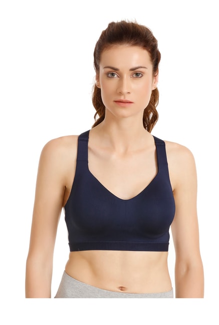 Buy Zelocity by Zivame Navy Non Wired Padded Sports Bra for Women Online @  Tata CLiQ