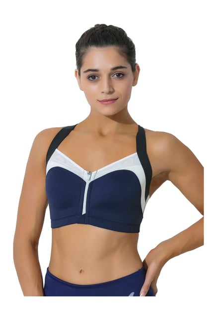Buy Zelocity by Zivame Blue Non Wired Padded Sports Bra for Women