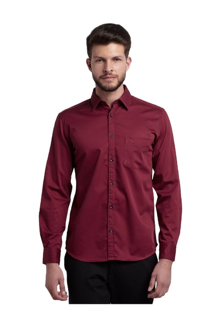 Buy Parx Red Slim Fit Shirt For Men Online Tata CLiQ