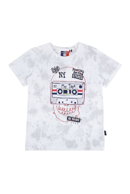 Gini & Jony Kids Grey Printed T-Shirt