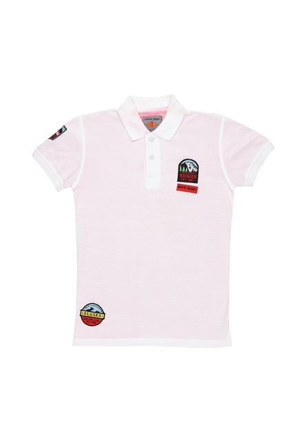 Gini & Jony Kids Pink Applique Polo T-Shirt