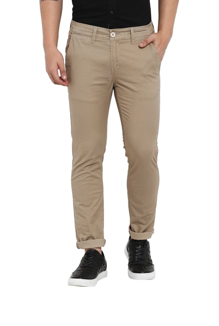 Buy MUFTI Mud Cotton Slim Fit Mens Trousers  Shoppers Stop