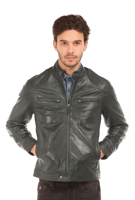 Us polo black outlet leather jacket