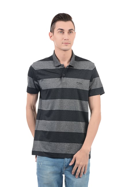 U S Polo Assn U.S. Polo Assn. Grey & Black Regular Fit Polo T-Shirt