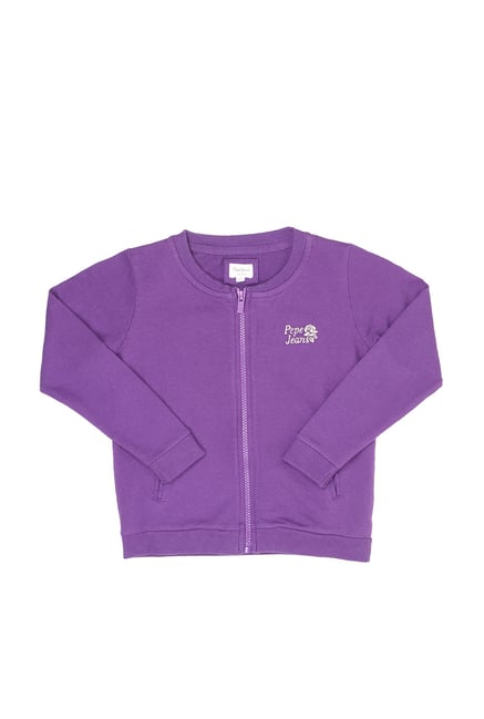 Pepe Jeans Girls Purple Solid Sweat Shirt