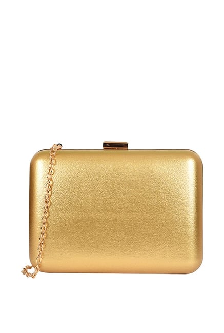 Buy Lino Perros Golden Solid Minaudiere Clutch For Women At Best Price Tata CLiQ