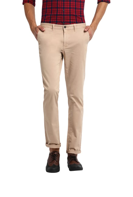 Buy Men Light Grey Mid Rise Regular Fit Pants Online In India