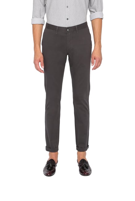 Buy Blackberrys Grey Skinny Fit Texture Trousers for Mens Online  Tata CLiQ