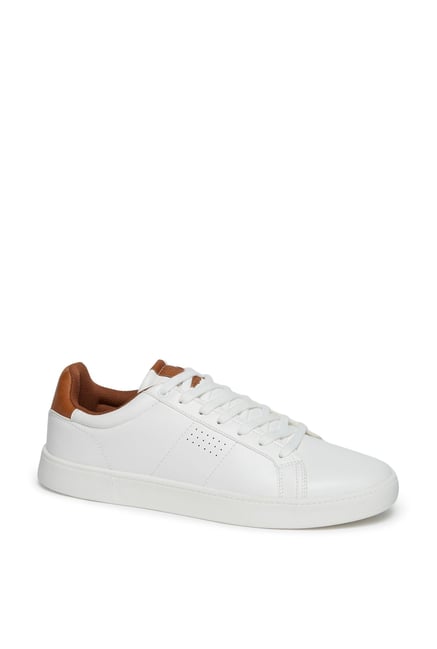 Buy SOLEPLAY by Westside White Faux Leather Sneakers For Men