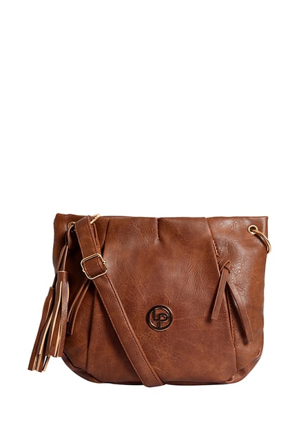 Buy Lino Perros Brown Tassel Sling Bag For Women At Best Price