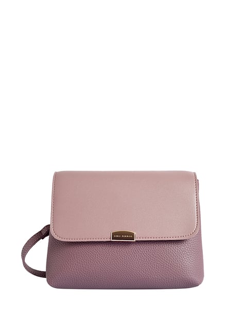 Lino Perros Lavender Pink Solid Flap Sling Bag-picture-21