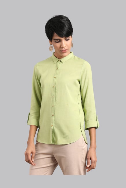 W Green Cotton Shirt