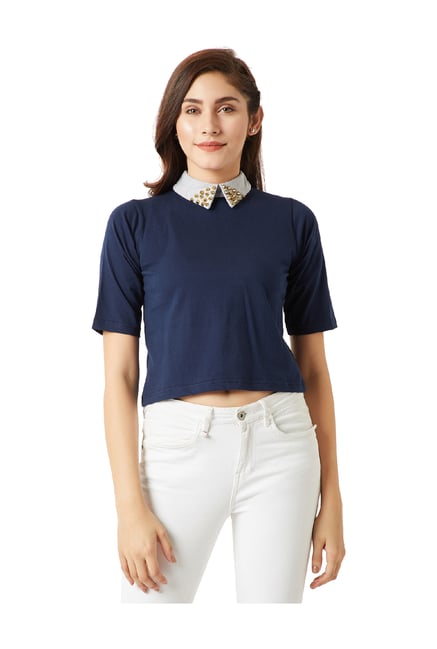 Buy Navy Blue Tops for Women by MISS CHASE Online