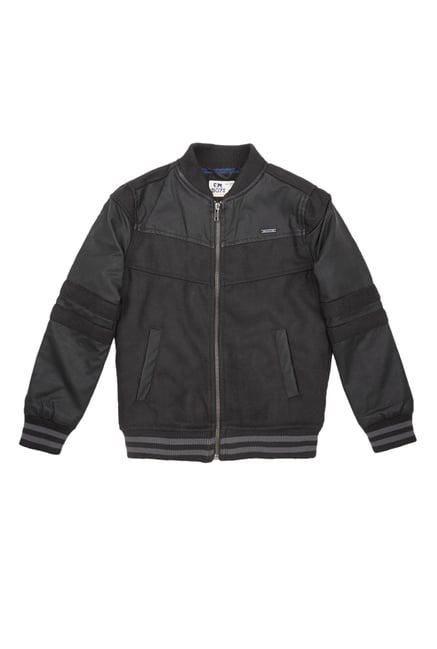 flying machine black solid jacket