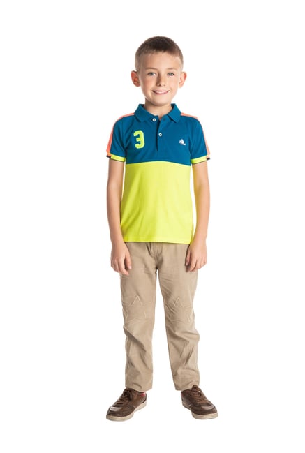 Cherry Crumble By Nitt Hyman Kids Teal Solid Polo T-Shirt