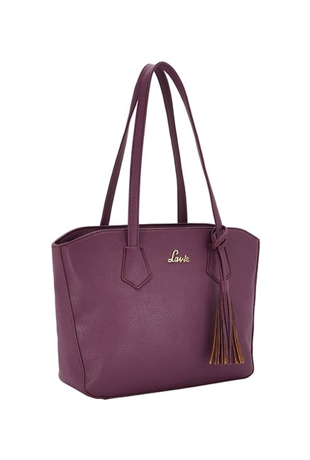 Purple Leather Handbags Designer Lavie Leila Purple Tassel