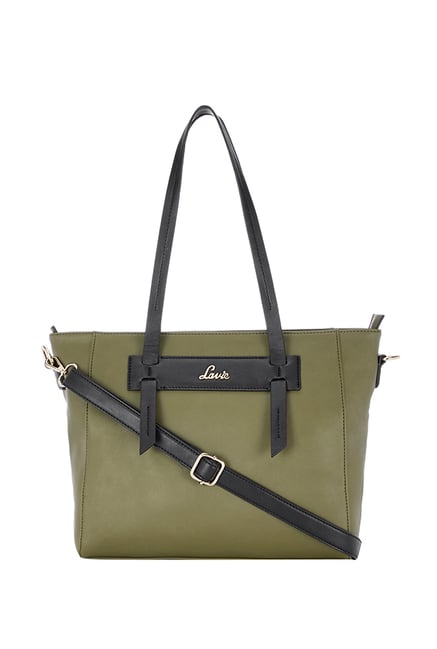 Buy Lavie Dalla Olive Green Solid Tote For Women At Best Price