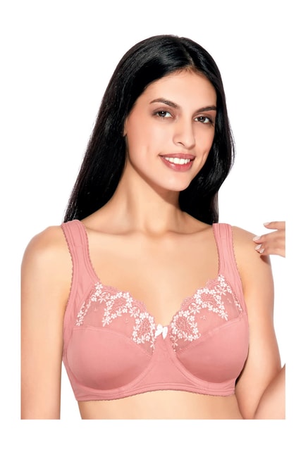 Enamor Pink Print Non-Wired Padded Medium Coverage Everyday