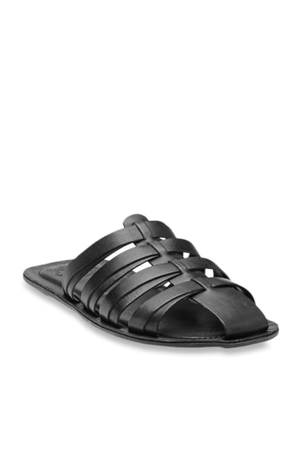 Franco Leone Men's Black Casual Sandals